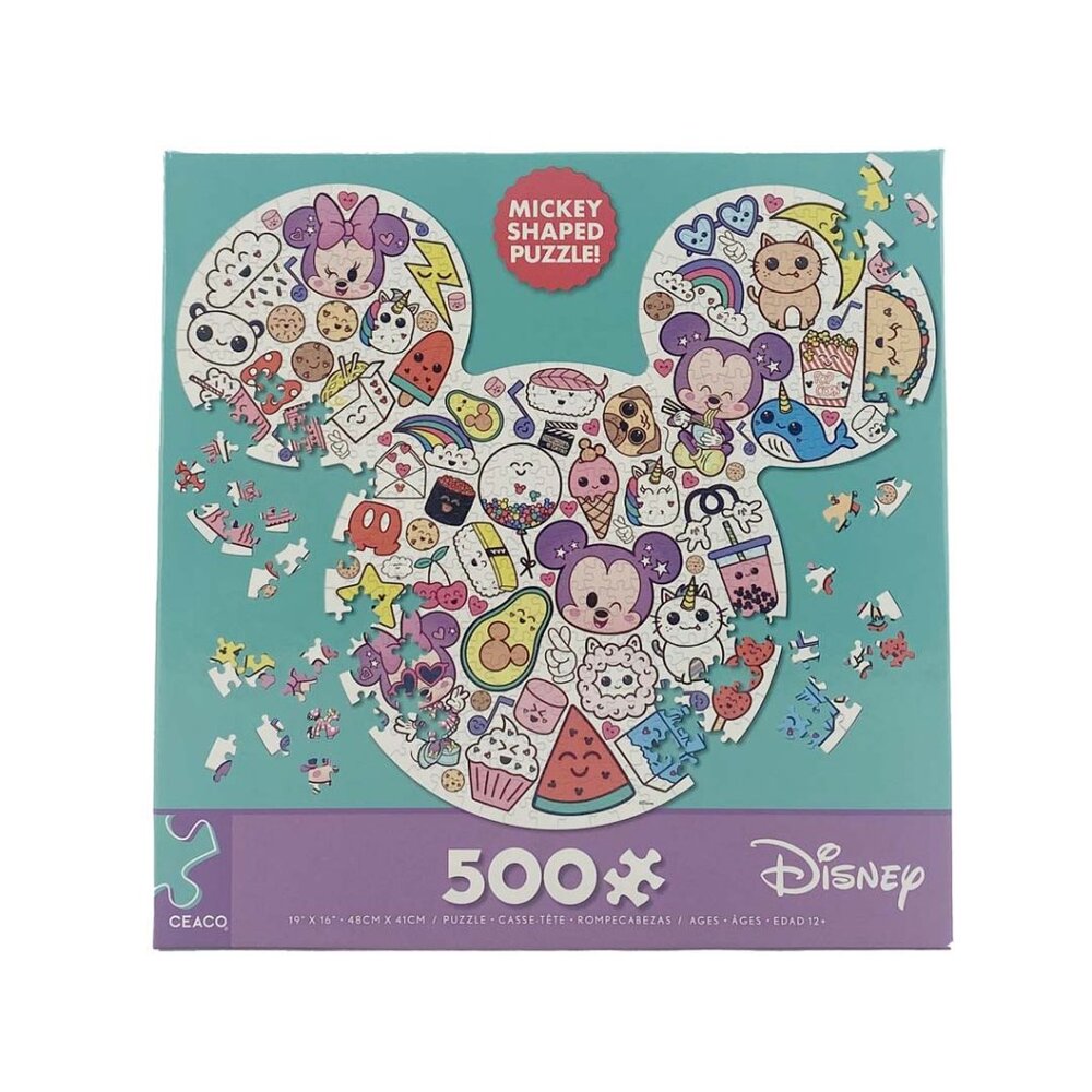 Ceaco Disney Jigsaw Puzzle: Mickey Shaped Puzzle | 500 Pieces *NEW